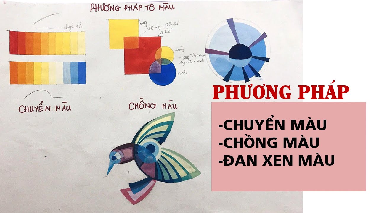[Luyện thi vẽ trang trí màu] Phương Pháp Chuyển Màu Chồng Màu Và Đan Xen Màu