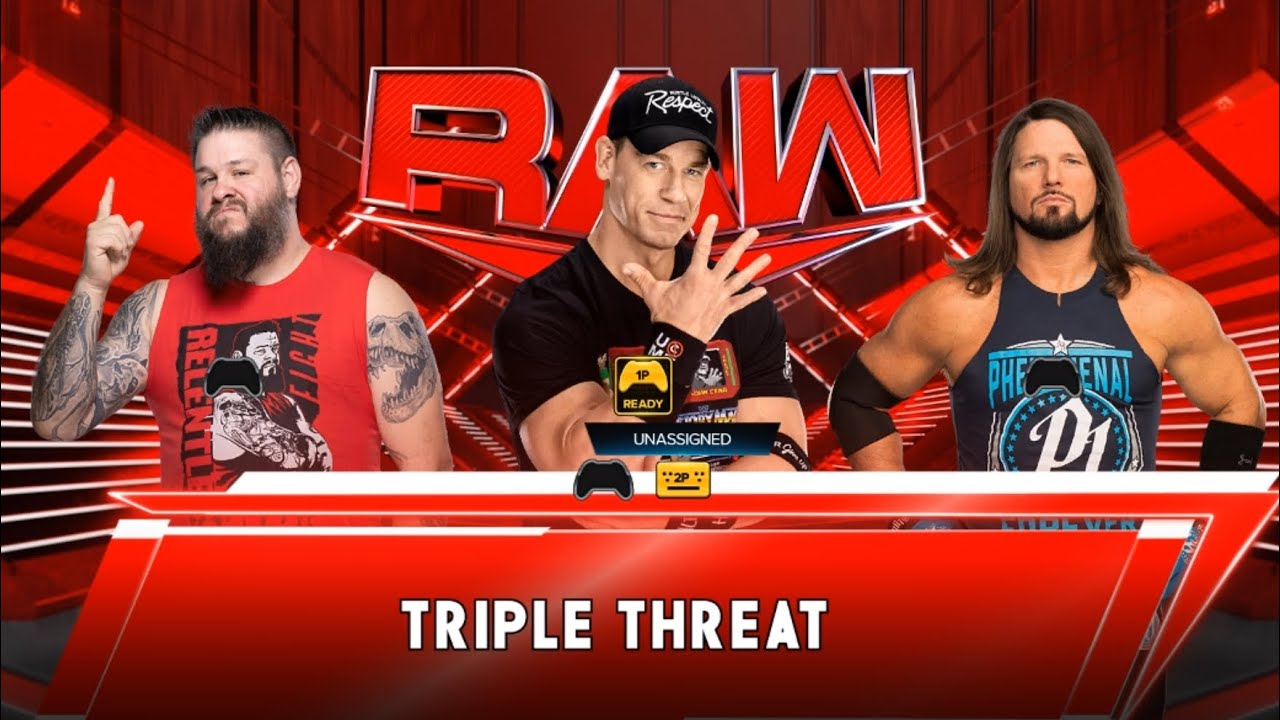 Triple Threat Match 🔥 #wwe2k23 #pcgaming #jhoncena #ajstyles #kevinowens 