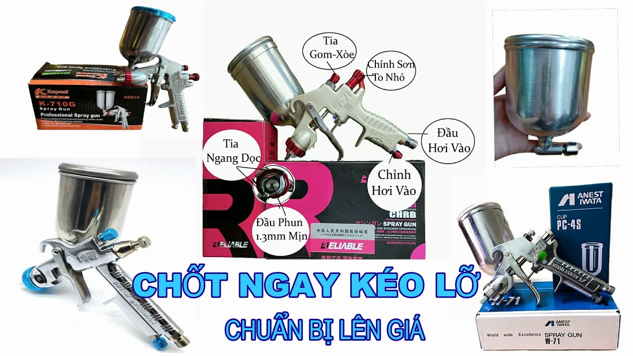 SÚNG PHUN SƠN DÀNH CHO MÁY HƠI ĐỦ LOẠI ĐẦU CHẤM