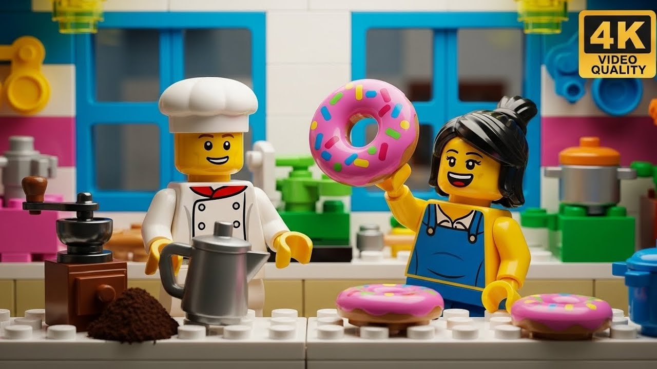 LEGO Breakfast: Making Real Coffee and LEGO Donuts ☕🍩