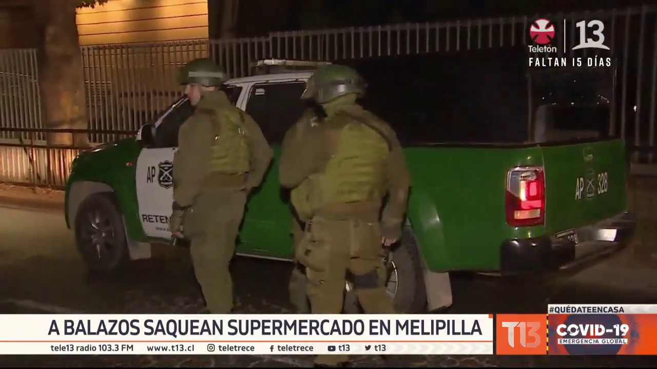 A balazos saquean supermercado en Melipilla