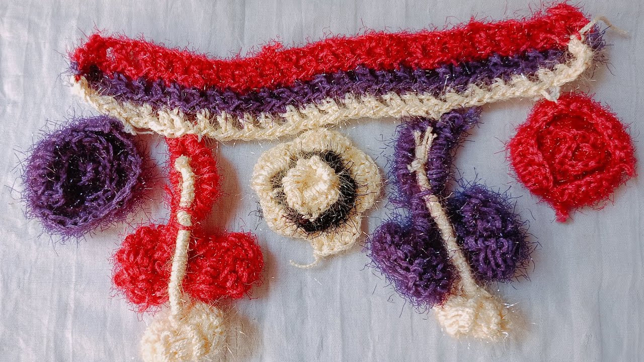 ઉનનૂ તોરણ બનાવાની રીત// crochet toran dressing video/ diy  heenadholakiy door hanging cotation 