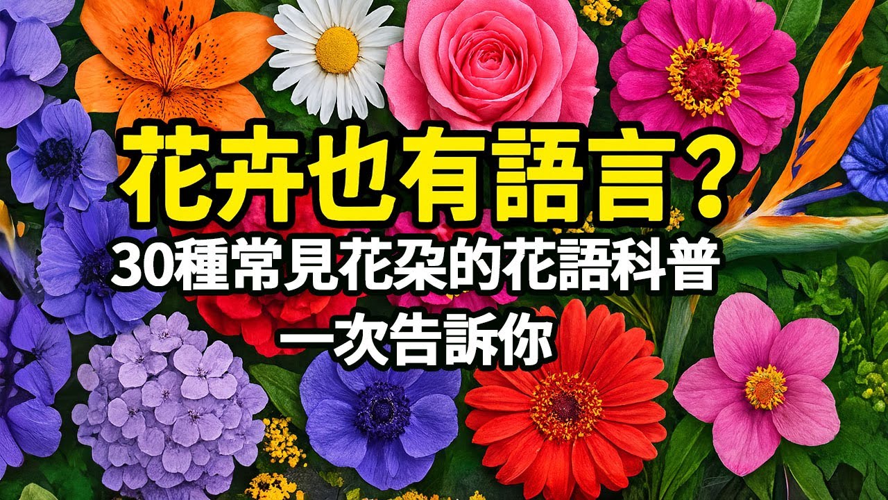 💐花卉也有語言？30種常見花朵的花語科普，想知道告白、道歉、祝福，分別該送什麼花嗎？影片中一次告訴你