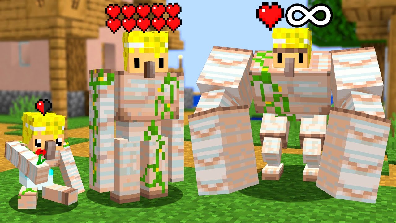 Pasé de BEBÉ GÓLEM a DIOS GÓLEM en Minecraft...