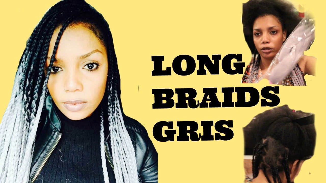 COMMENT FAIRE DES LONG TRESSES TIE AND DYE NOIR ET GRIS SOI MÊME ( LONG BRAIDS GRIS )