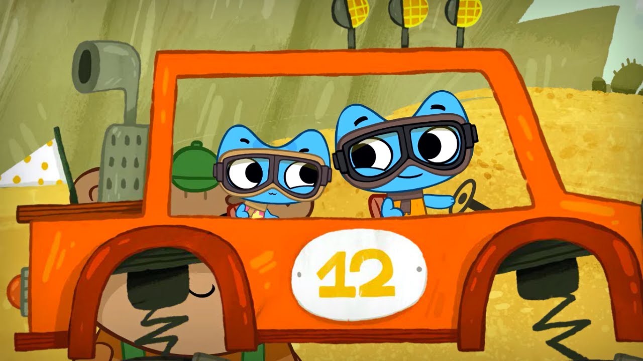 Kit e Kate - La gara di macchine - Cartoni animati per bambini