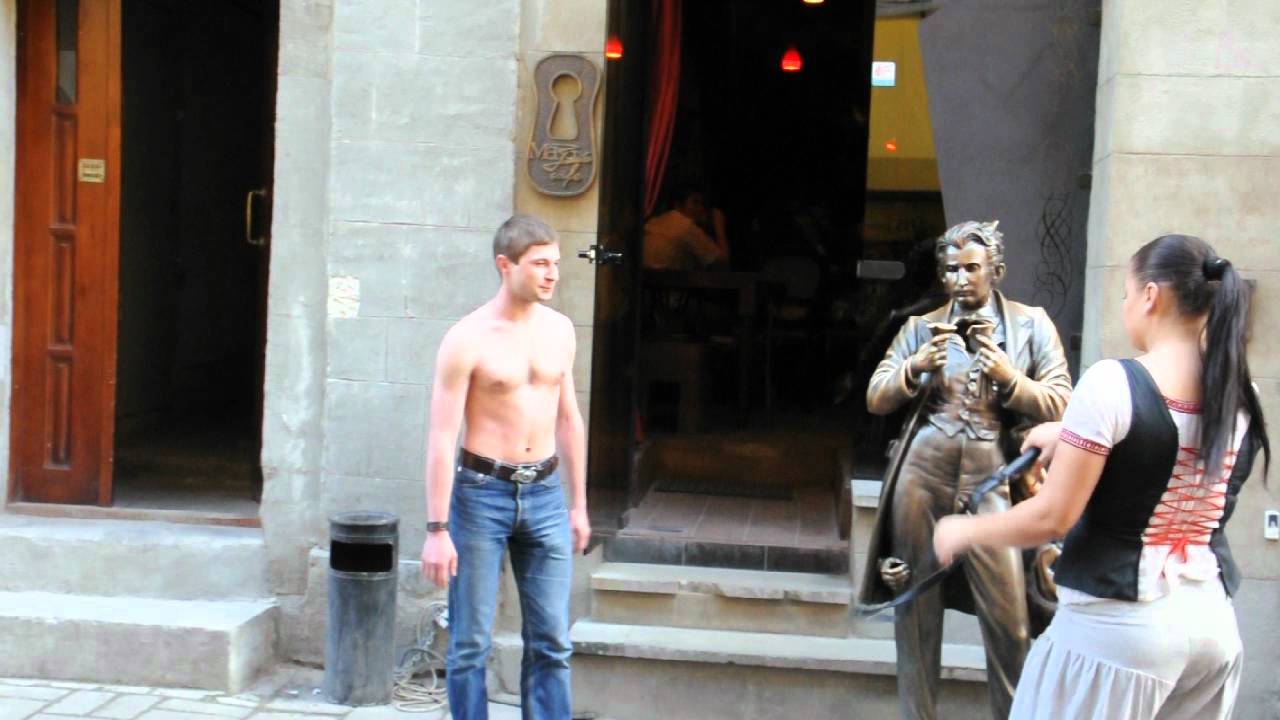 Real masochist, the Mascoch Cafe, Lviv, Ukraine.