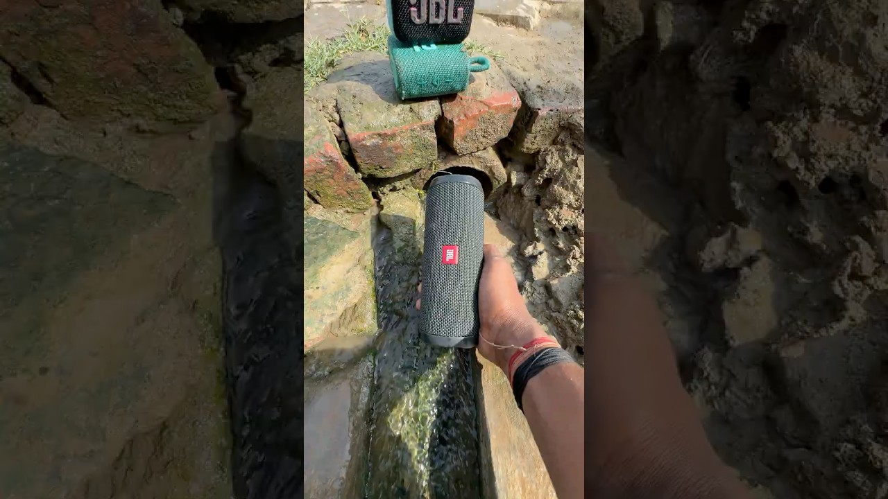 Jbl flip2 speaker throw in water pipe for bass testing