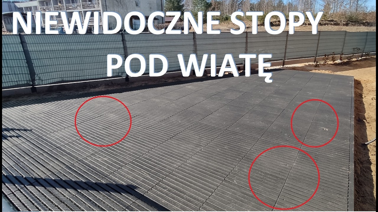 NIEWIDOCZNE STOPY POD WIATĘ 6szt 60x60x60cm #brukarzbydgoszcz #paving #wiata #garaż