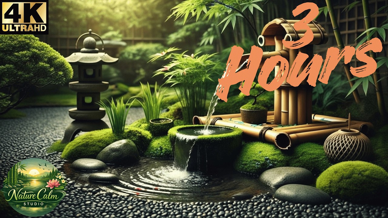 Zen Garden Water Fountain 🌿 Relaxing Japanese Garden Ambience for Stress Relief & Meditation