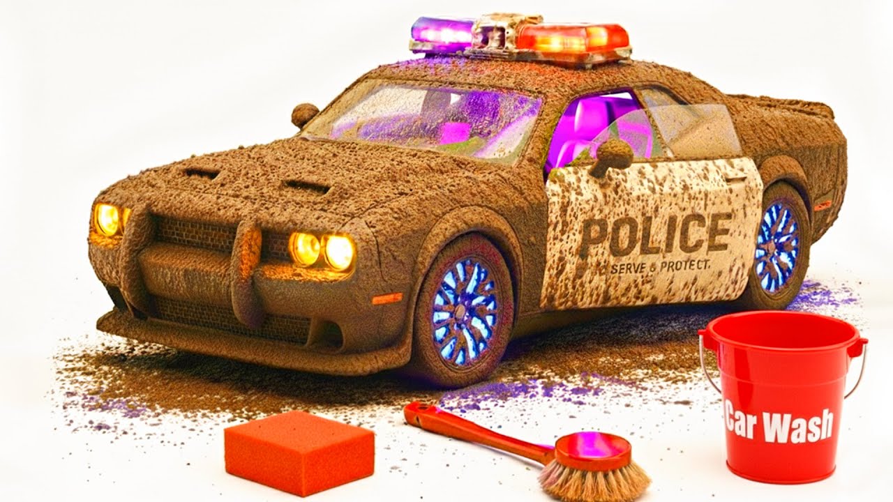 The surreal cleaning process of a 1:24 GTR Police Car After an Extreme Off-Road Adventure🔥
