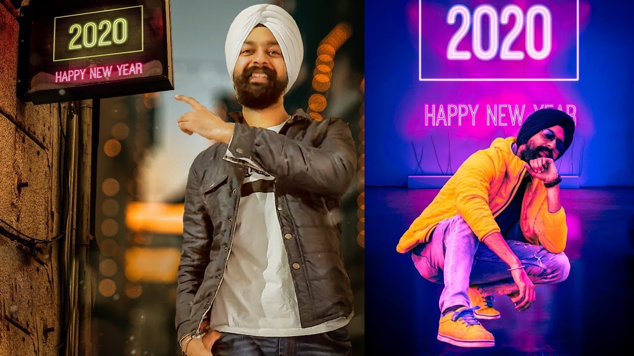 2020 New Year | Photo Editing Mobile mei | 2 in 1 Video हिंदी में