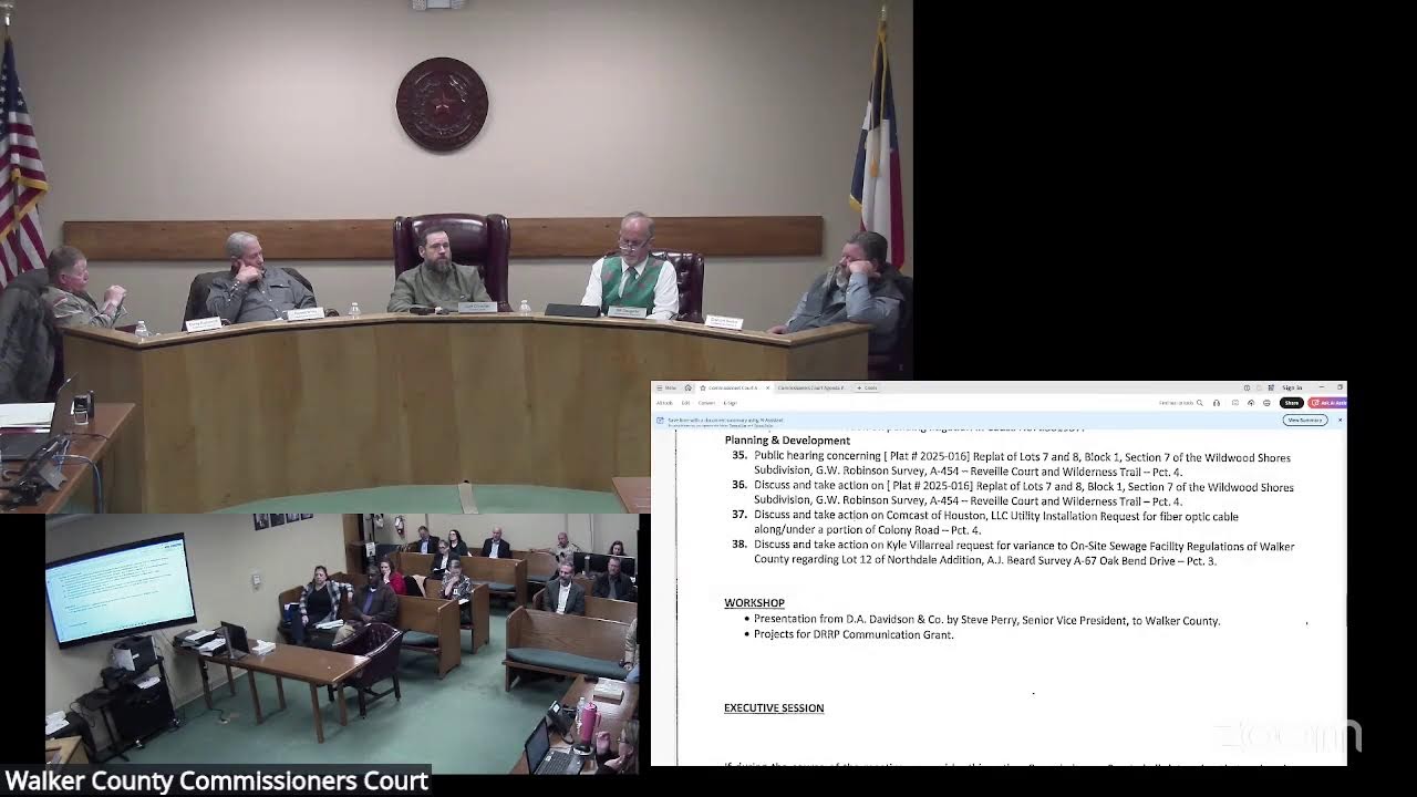 Walker County Commissioners Court Regular Session December 15, 2025