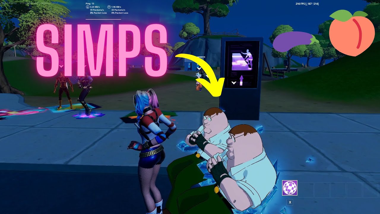 Catching SIMPS with Harley Quinn in Party Royale 🍑🍆 (SUPER SUS)