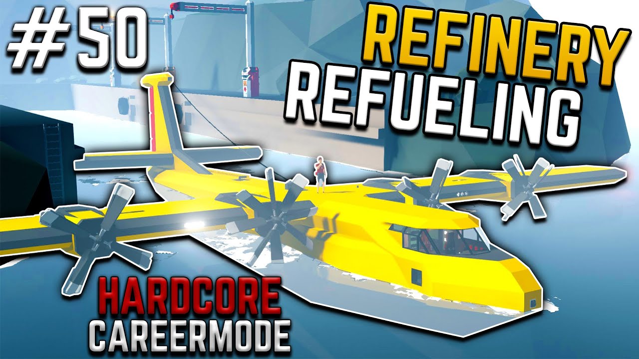 GIANT PLANE REFUELS AT REFINERY ISLAND! - DLC Hardcore Career Mode - #50 - Stormworks Build n Rescue