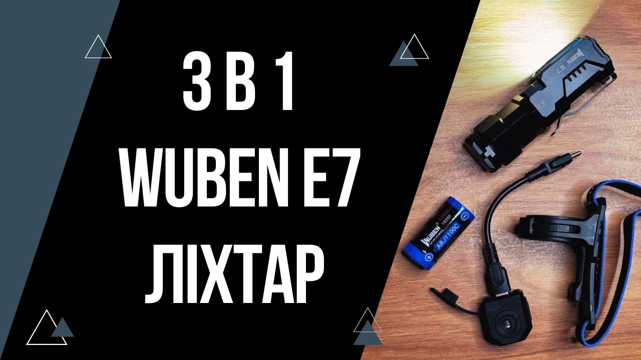 Wuben E7 — модульний ліхтарик 3-в-1 | 1800 люмен, налобник і сенсор керування