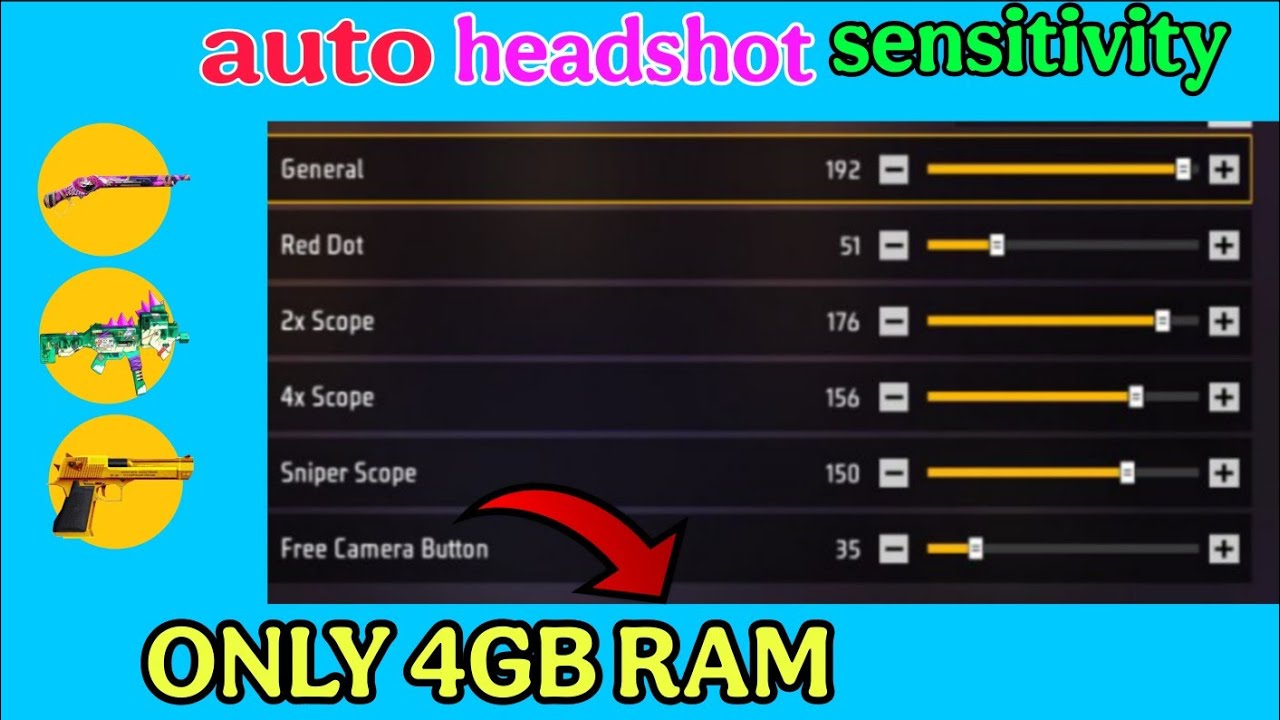 Top 3 unfair sensitivity in 4gb ram 😱 free fire max auto headshot sensitivity setting ⚙️ | zx_sanam