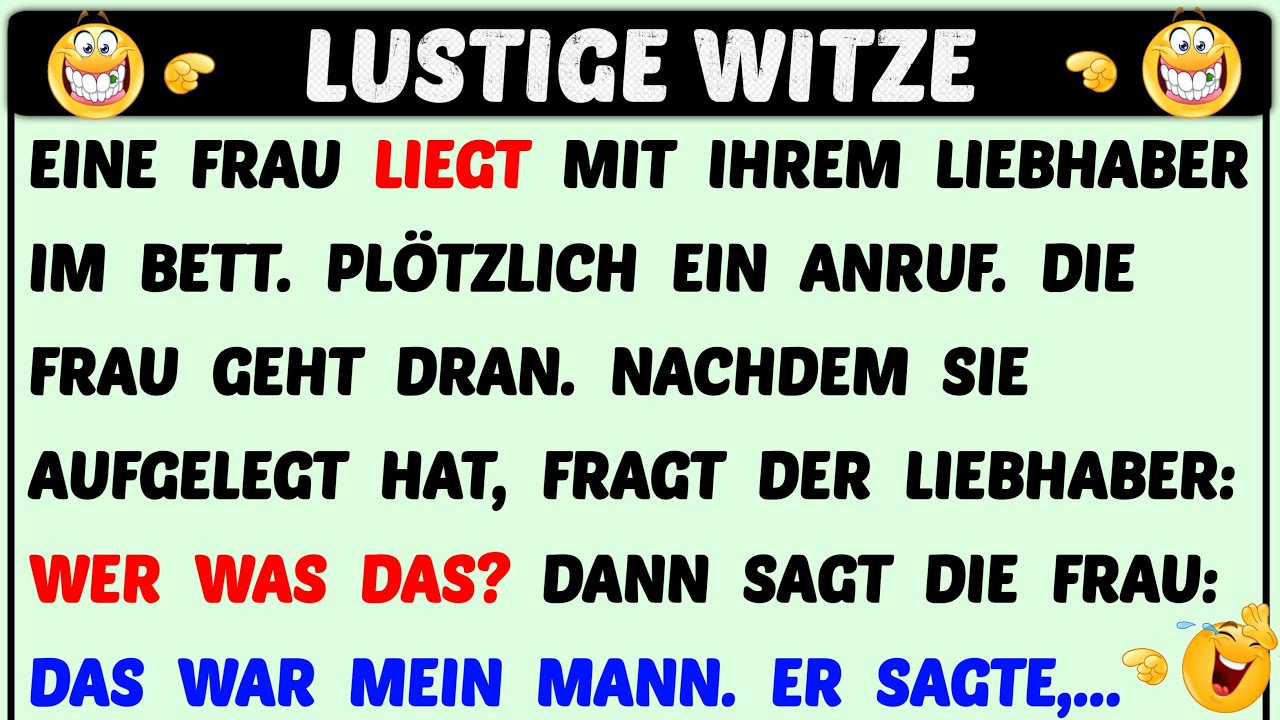 Witz des Tages | Eine Frau hat ein geheimes Treffen mit ihrem Liebhaber...🤣 | Lustige Witze Täglich