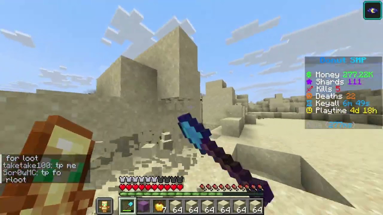 Making 100k off of sand using orders on Donut SMP