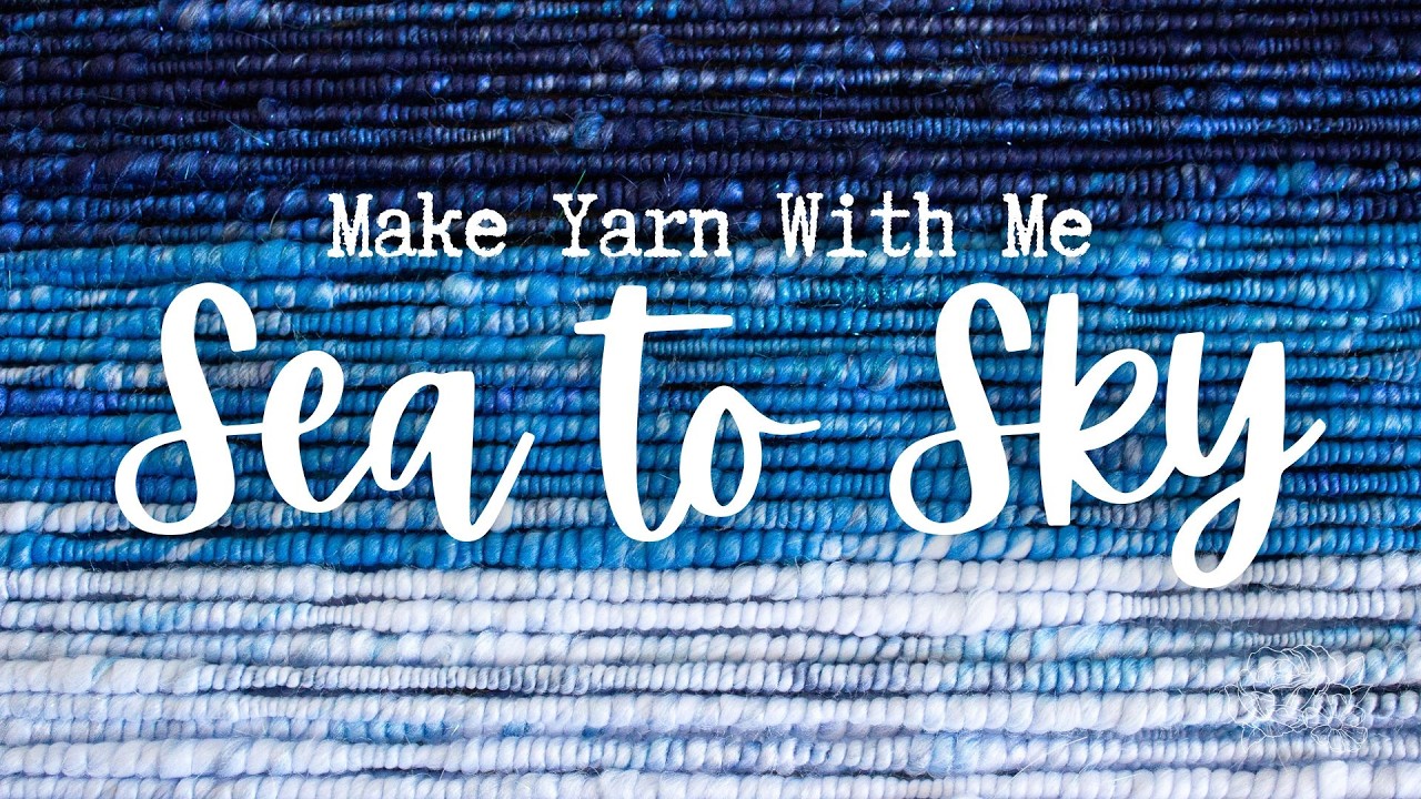 Spinning Yarn 💦 SEA TO SKY💧Carding & Spinning Yarn Mini Coiled Vegan Art Yarn for Weaving #spinning