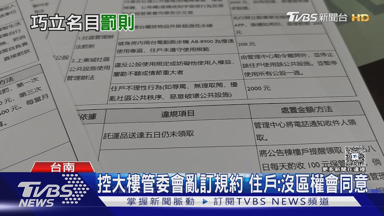 「社區規約」能訂罰款嗎?律師曝關鍵:需區權會同意才生效｜TVBS新聞 @tvbsnews24live