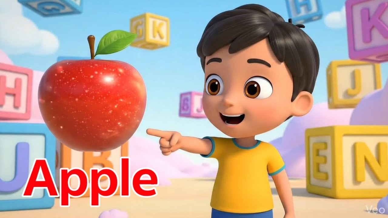 A for Apple🍎 | A to Z ABCD Learning for Kids 👶 | Cute 3D Hindi Alphabet Story | Happy learning club