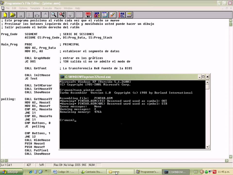 Pintar con Mouse en codigo assembler