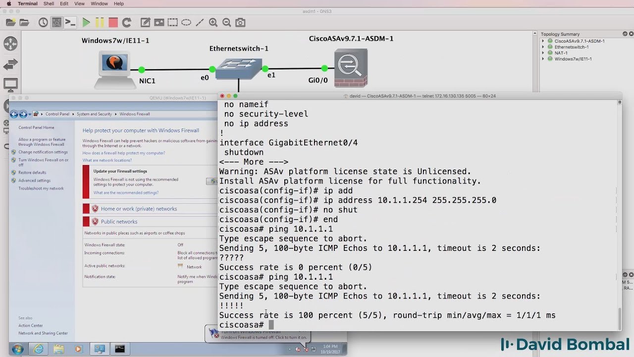USA Version: GNS3, Cisco ASA and ASDM: Configure VIRL ASAv firewall with GNS3 and ASDM (Part 2)