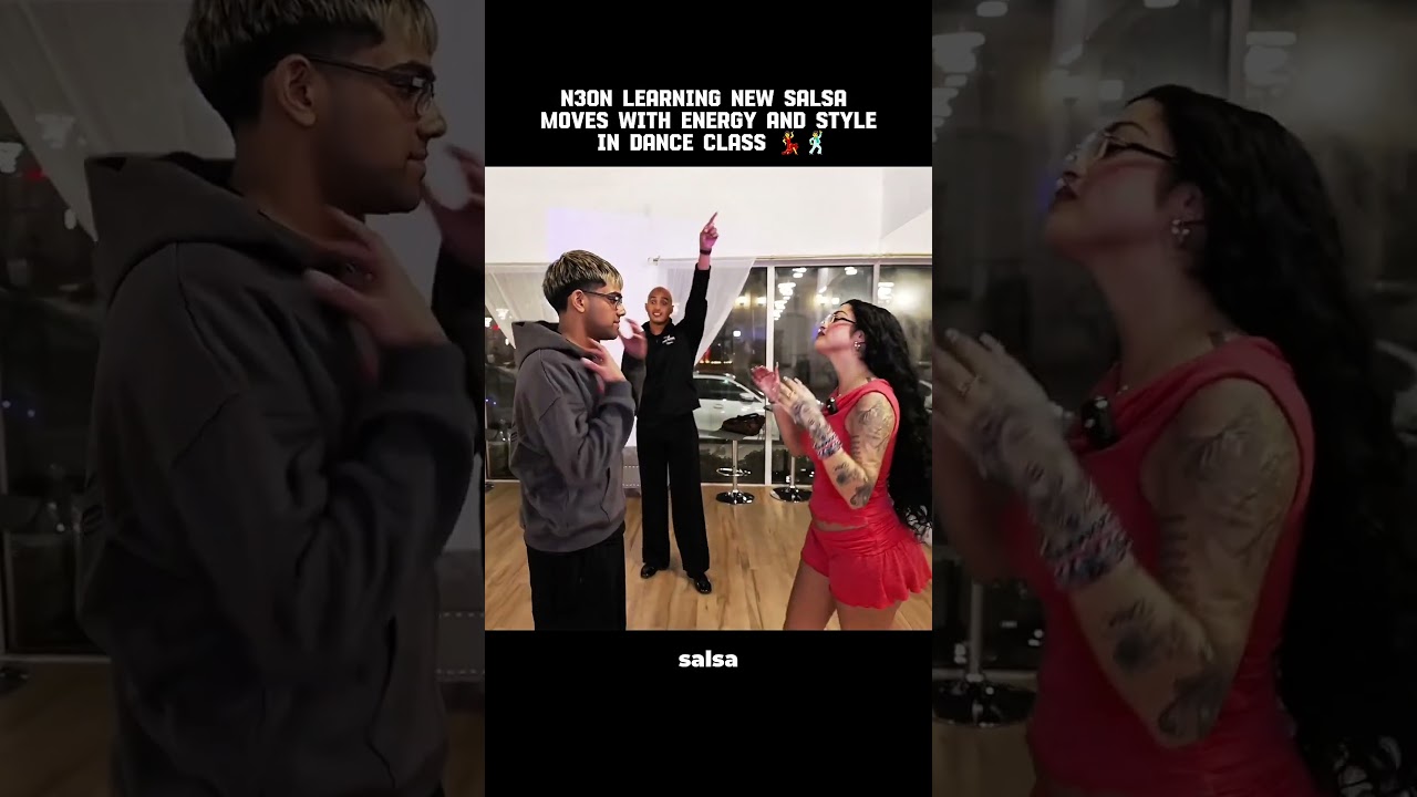 N3on Learning New Salsa Moves With Energy and Style in Dance Class💃🕺 