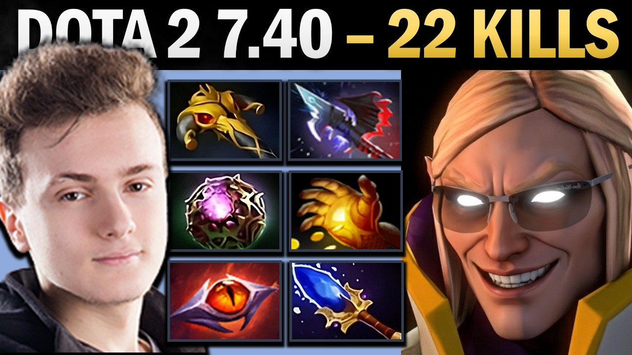 Invoker Pro Mid with 22 Kills and 1030 GPM - Dota 7.41