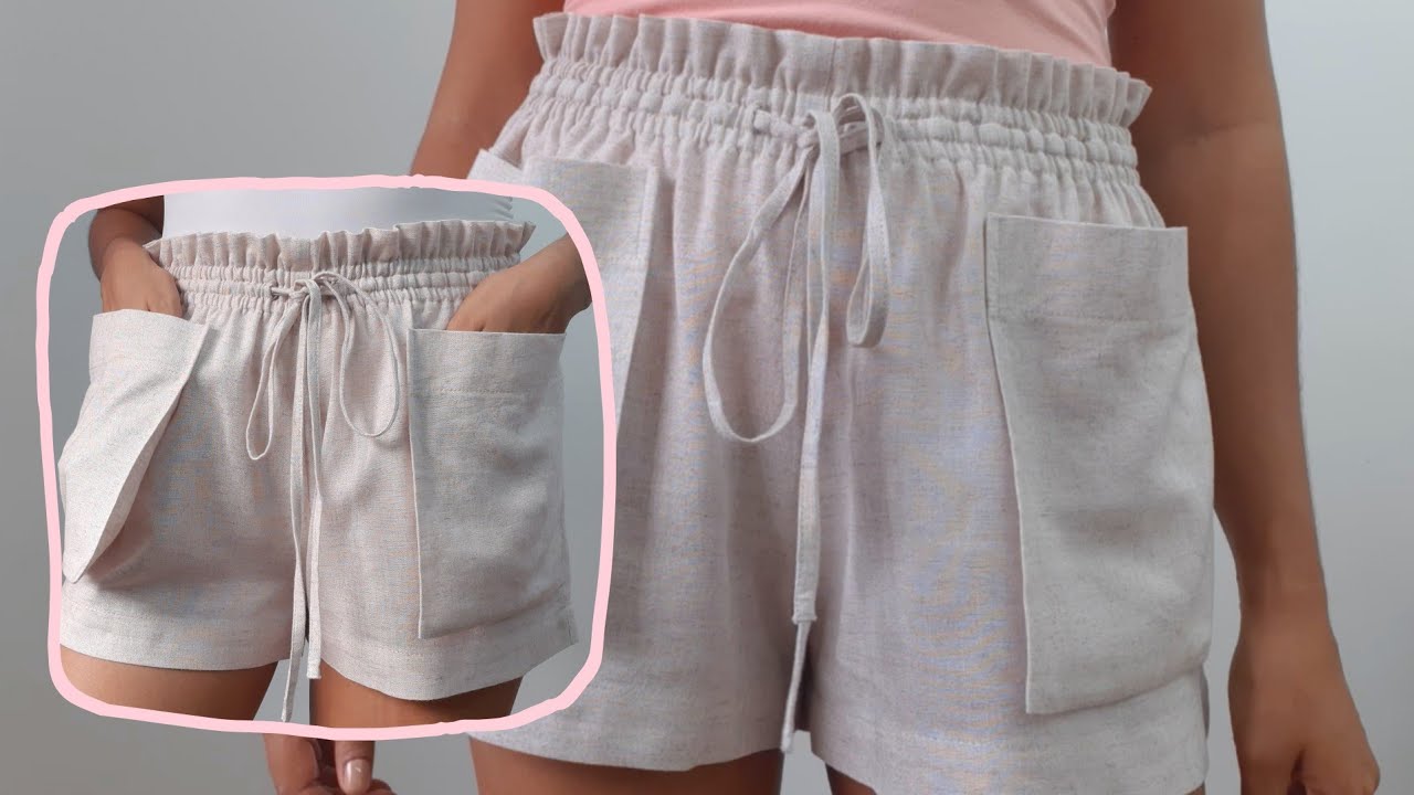 SHORT CON BOLSILLOS COLGANTES - Patrón gratis