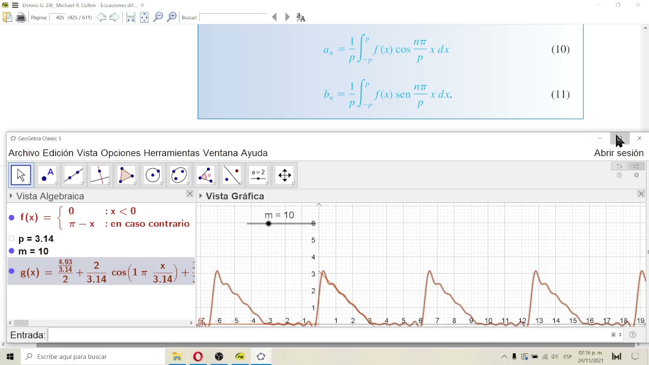 Aproximación con series de Fourier en GeoGebra