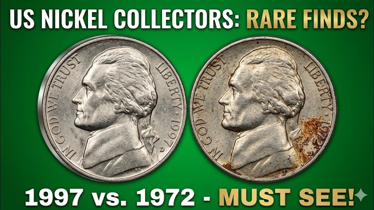 Most Valuable Jefferson Nickel Five Cents Coins 1972 D And 1997 D United States Of America
