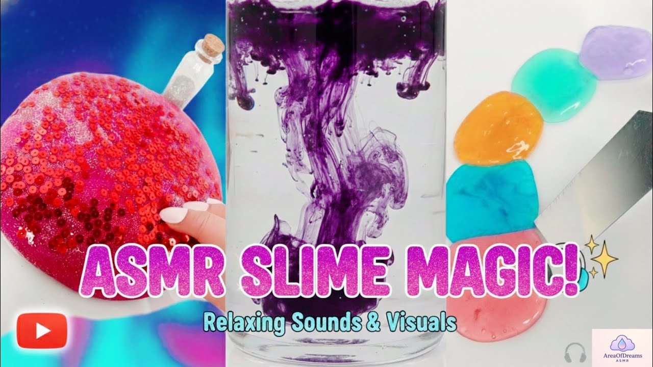 ASMR✨: Deep Relaxation💆‍♀️ with Red Slime & Colorful Water Mixing 💧- Stress Relief for Better Sleep😴