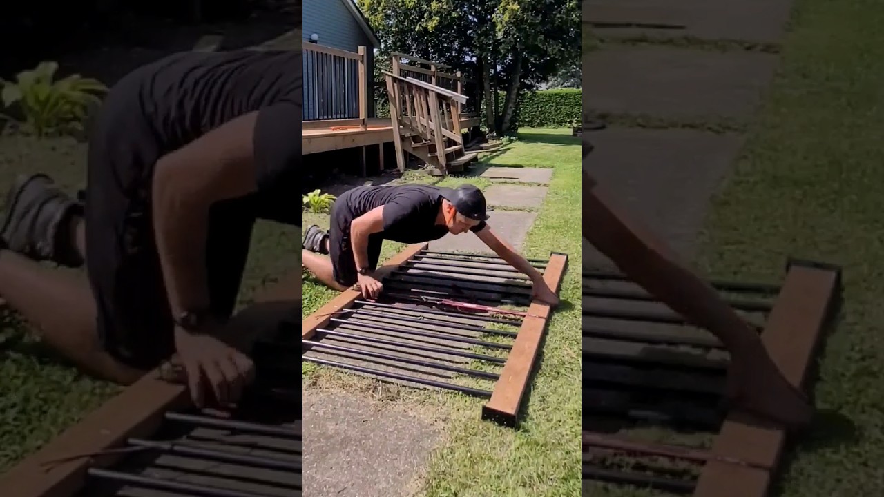 This trick makes installing 2x4 baluster railings quick & easy #deckbuild #deckrailing #diyrailing