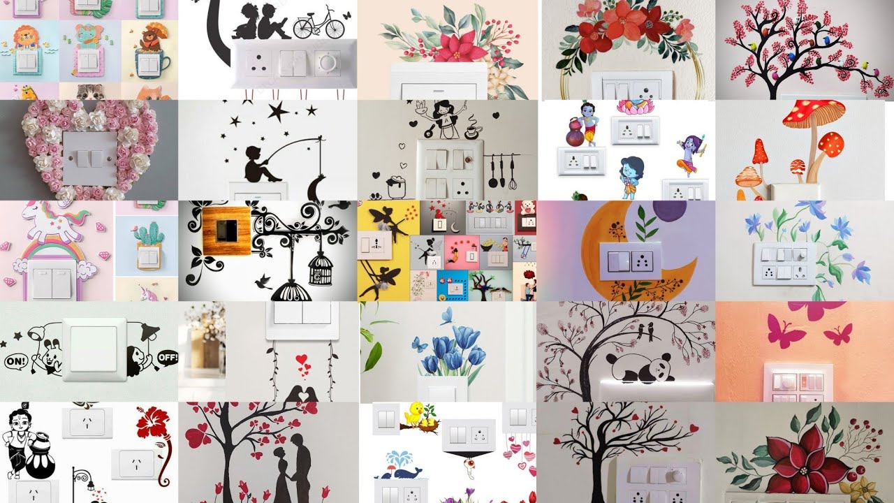 Switch Board Art Designs 💐Switch Board Painting Ideas💐Switch Board Wall Painting💐 Switch Board Ideas