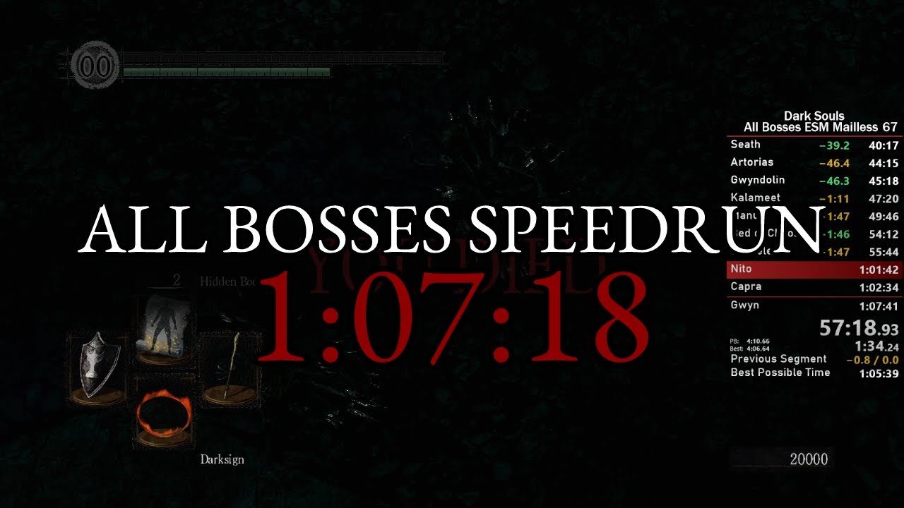 1:07:18 - Dark Souls All Bosses Speedrun