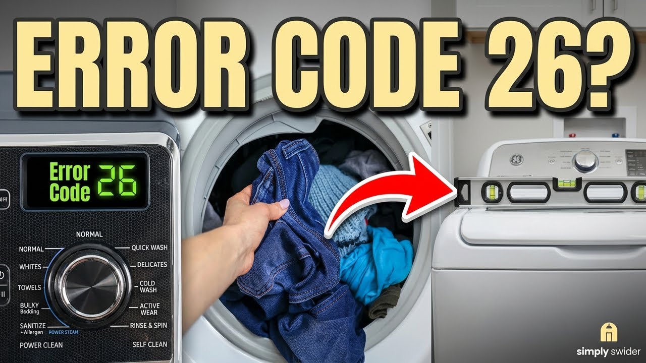 GE Washer Stuck Mid-Cycle? Error 26 Fix (15 Minutes, No Parts!)