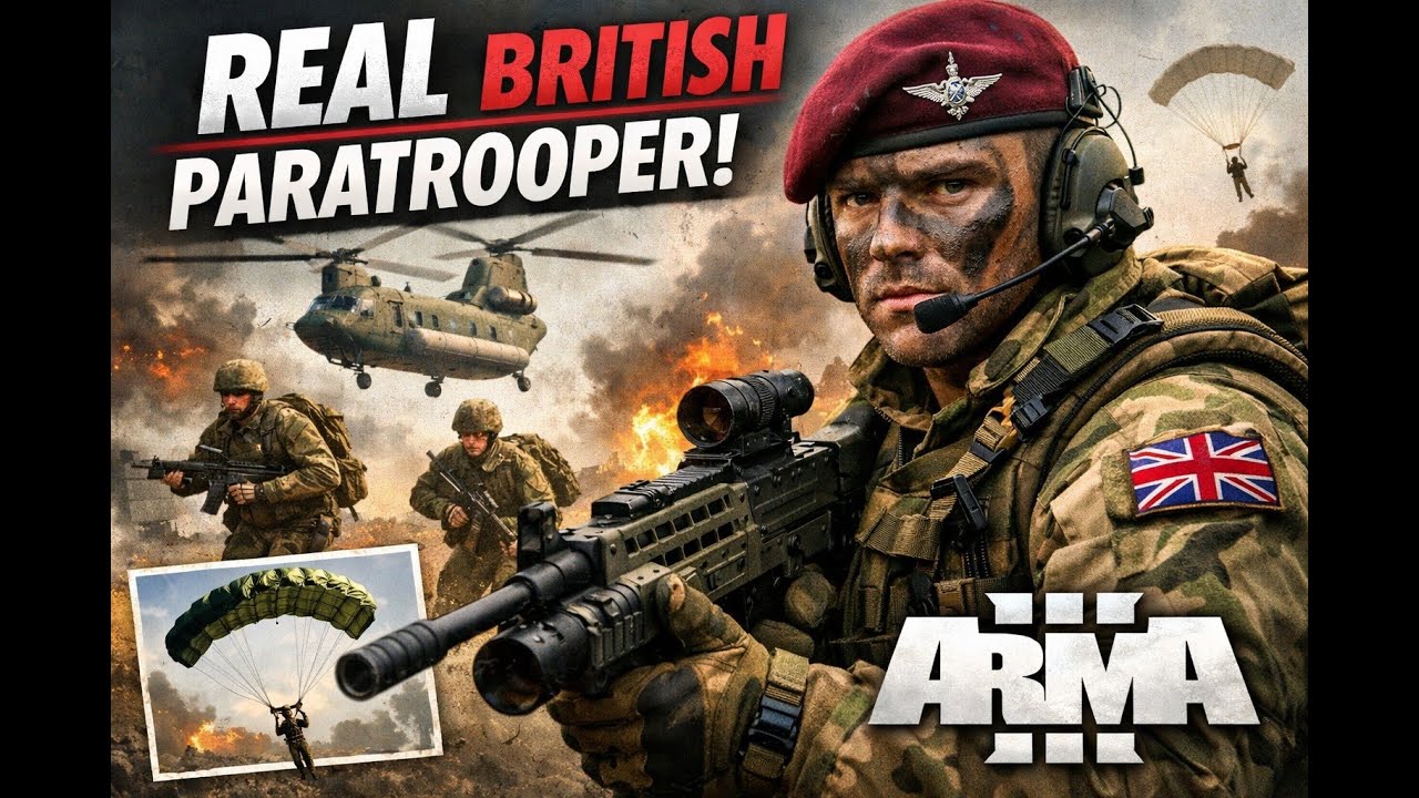 Real British Paratrooper - Plays Arma 3 - Realistic Battlefield Gameplay