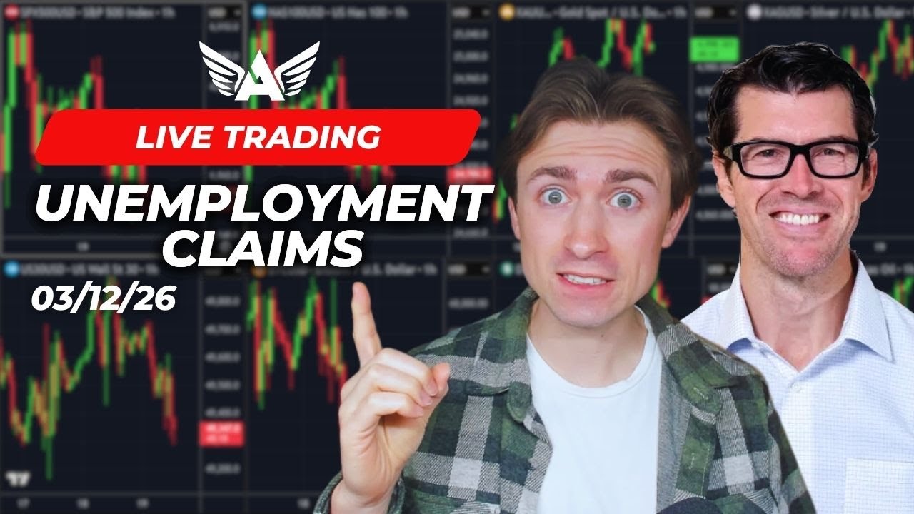 LIVE Trading Unemployment Claims Gold, Nasdaq, Forex | A1 Trading Show