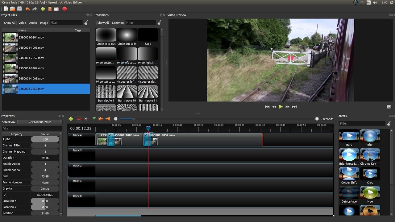 OpenShot: How To  Crossfade Audio & Video Clips.  A Video Editing Tutorial