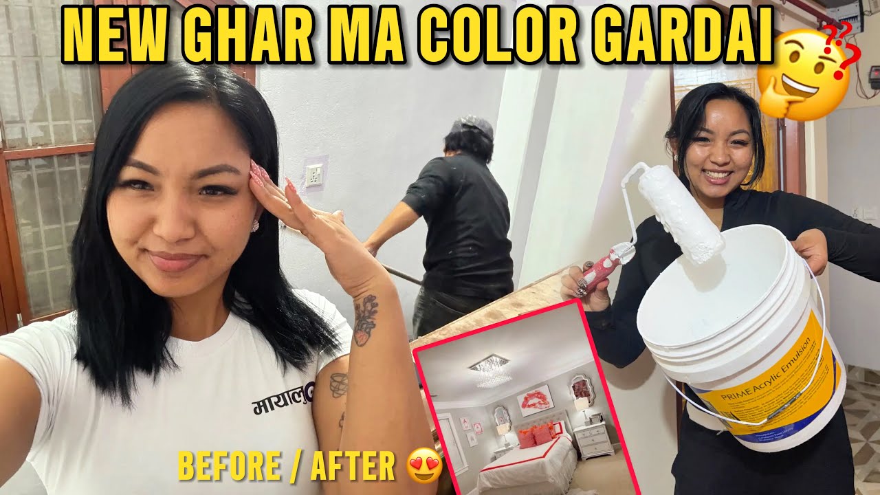 COLOR LAGAUNA SURU VAYO😍NAYA GHAR MA ❤️|| Daily vlog !! 