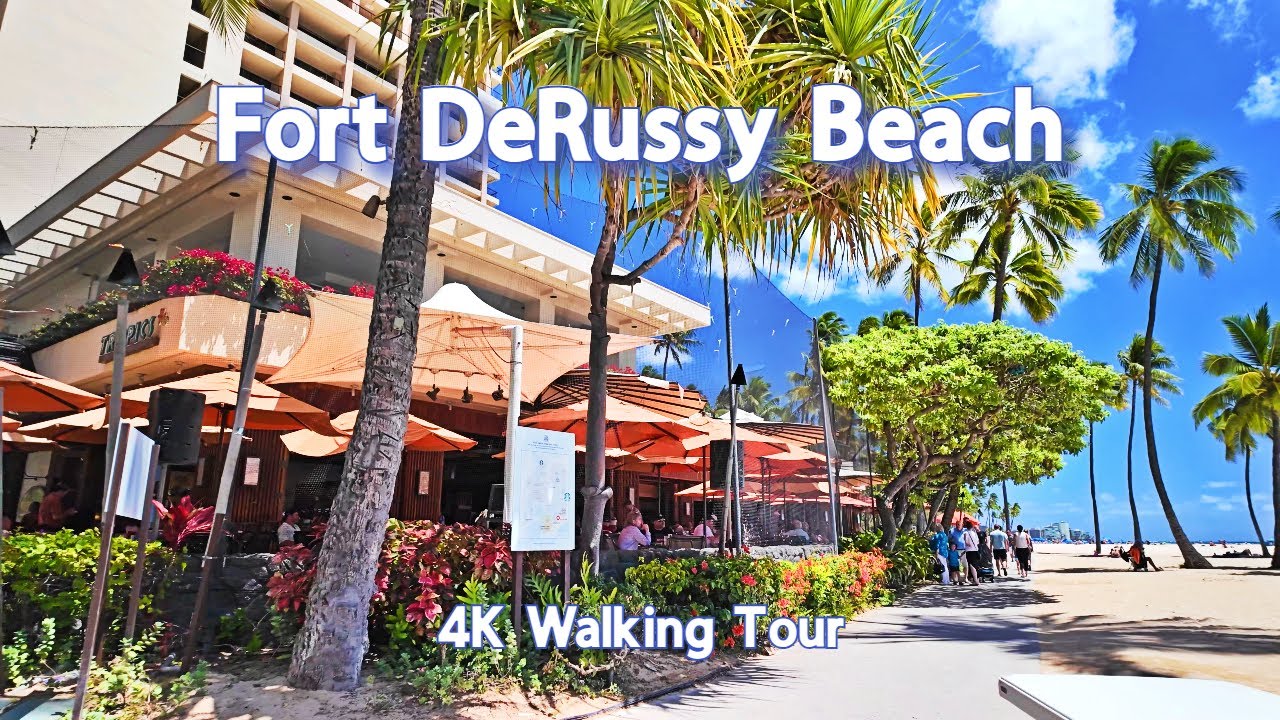 Fort DeRussy Beach in Waikiki | 4K Walking Tour