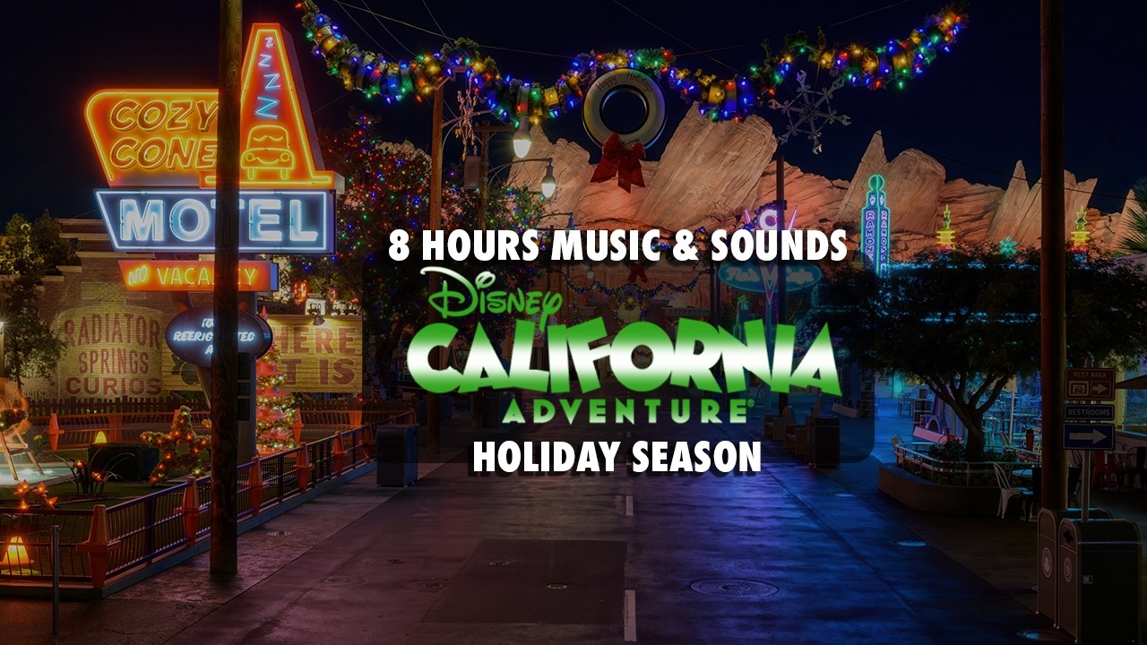 8 Hours of Disney California Adventure Christmas Ambience | Cozy Holiday Park Walkthrough