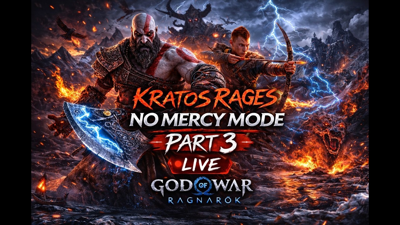 KRATOS GOES INSANE 🔥 No Mercy Mode | Part 3 LIVE | God of War Ragnarök