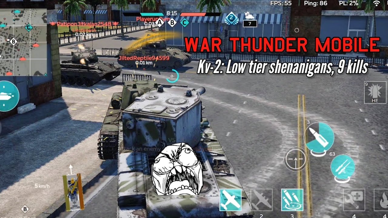 Kv-2: Low tier shenanigans (9 kills) - War Thunder mobile