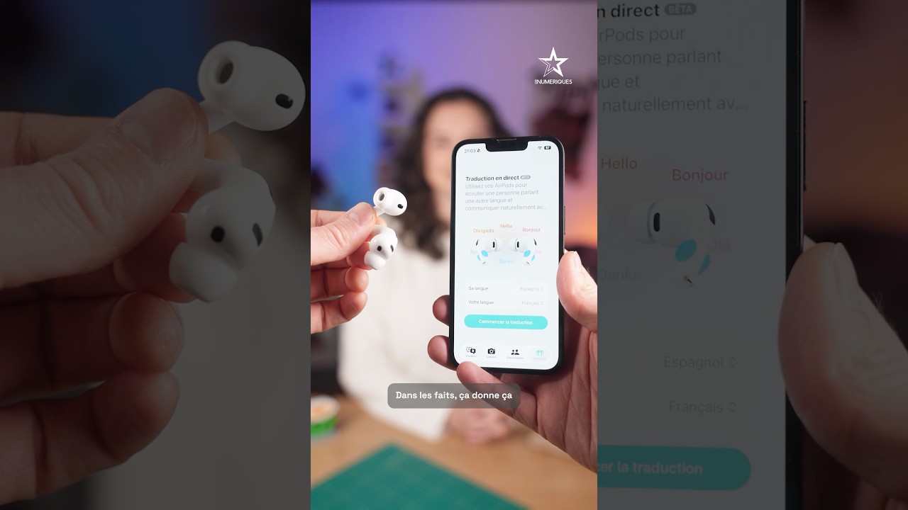 On met les AirPods Pro 3 pour tester la traduction instantanée. 