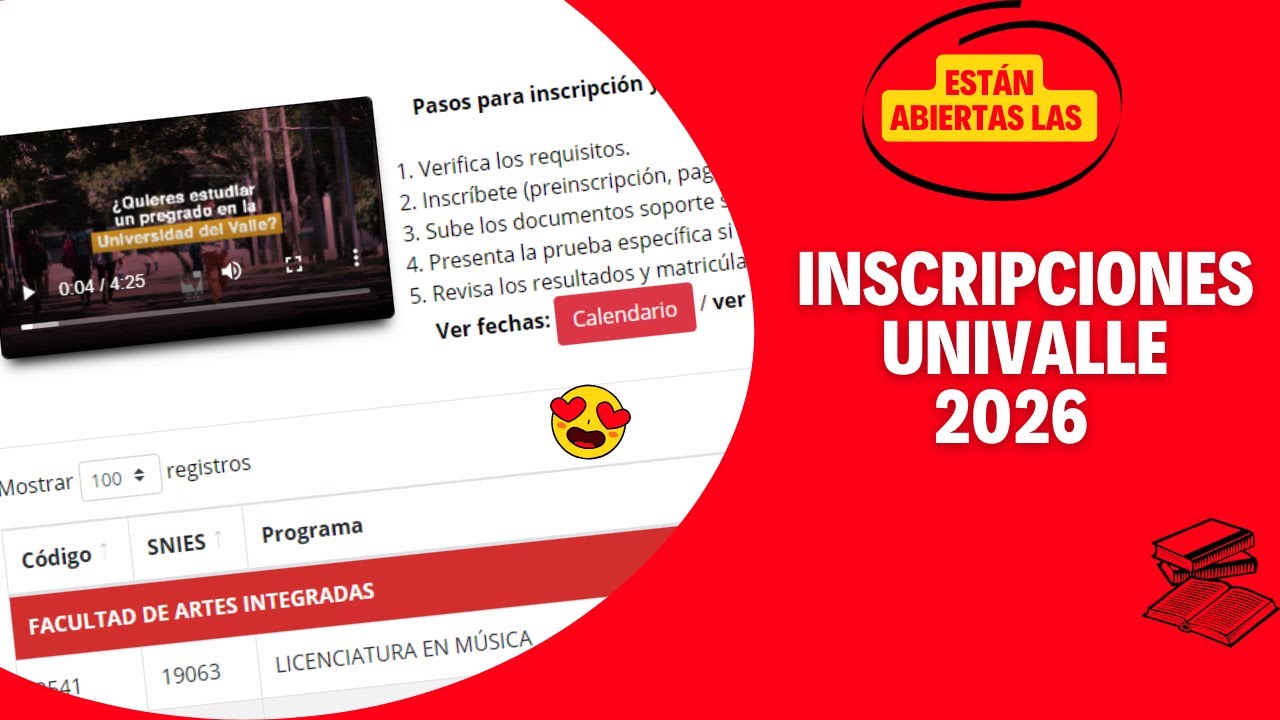 Están Abiertas la Inscripción para Univalle 2026