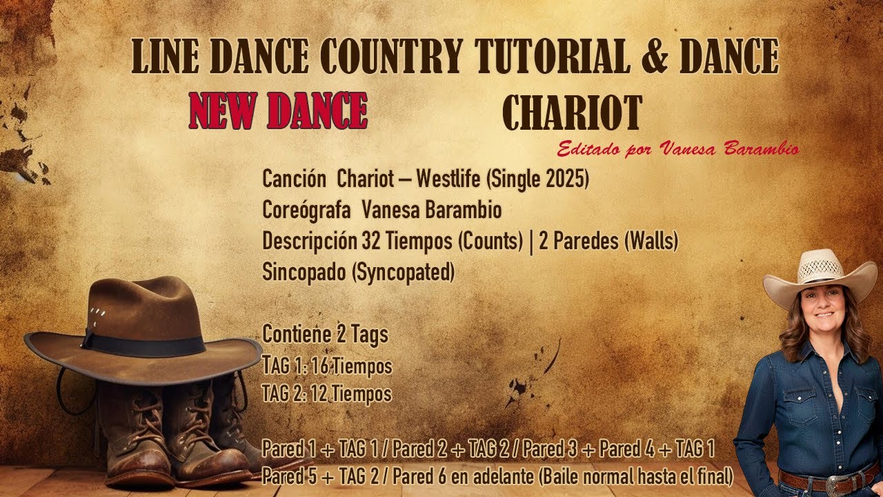 CHARIOT - Westlife | Line Dance Country Tutorial & Dance  (Vanesa Barambio)
