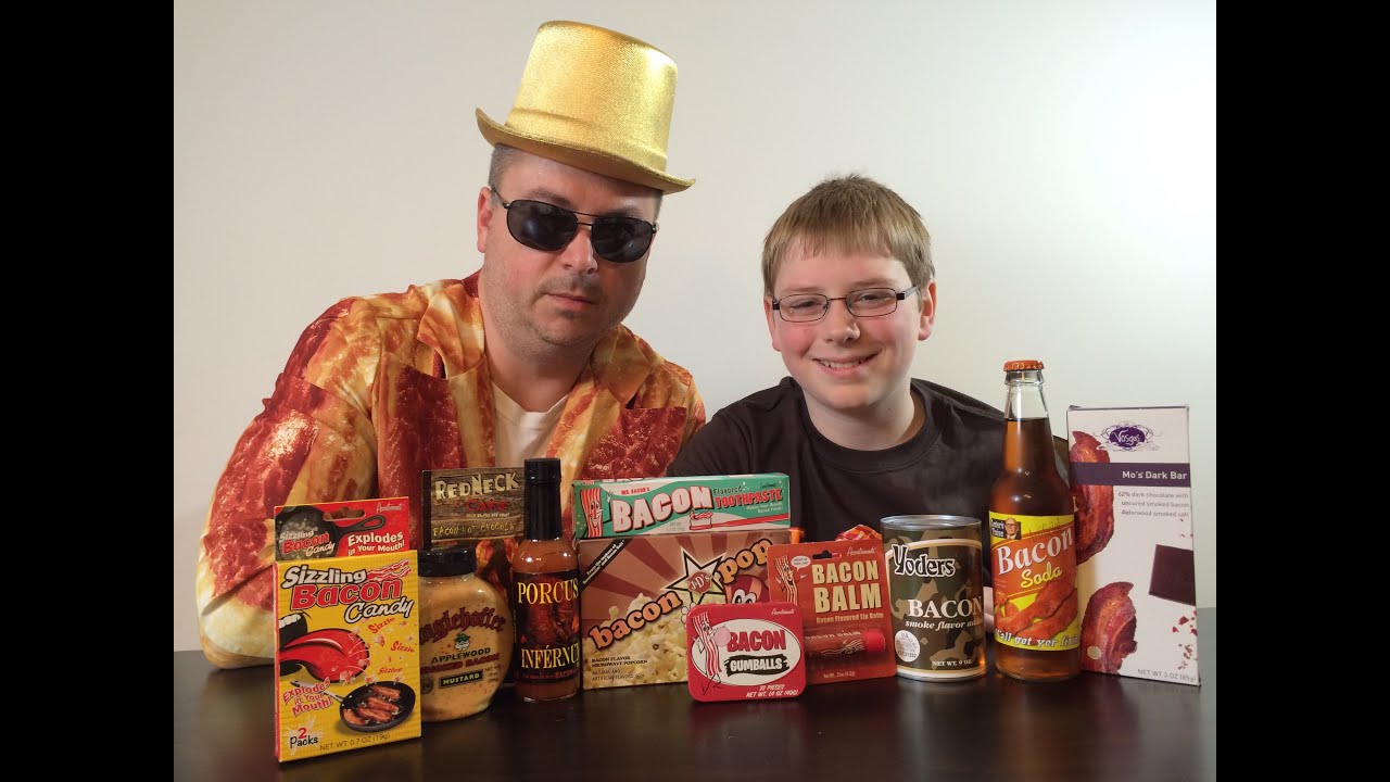 Bacon Gauntlet : Soda, Candy, Toothpaste, Hot Sauce, Popcorn : Crude Brothers